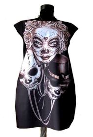 Dress with Print Sugar Skulls Black promo  10