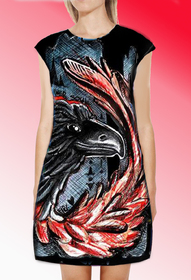 Dress with Print Black Eagle