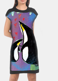 Dress with Print  two  penguins  promo
