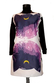 Dress with Print  Cats in the Night - long sleeve