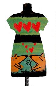 Dress with Print  two  Foxes  promo