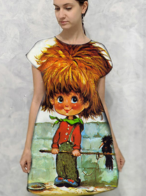 Dress with Print Retro Paris 2