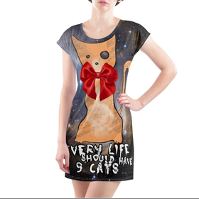 Dress with Print Cosmic Kitty 