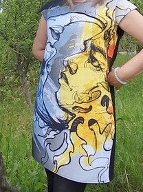 Dress with Print Moon and Sun