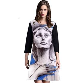 Dress with Print Face - long sleeve