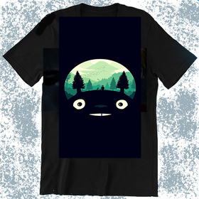 T-shirt Black Manga My Neighbor Totoro 1