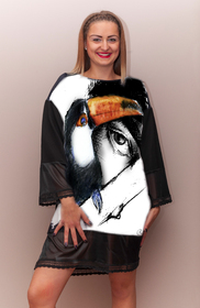 Dress with Print Boy and Toucan - long sleeve