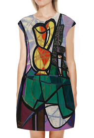 Dress with Print Pitcher and Bowl of Fruit  Picasso modern art painting