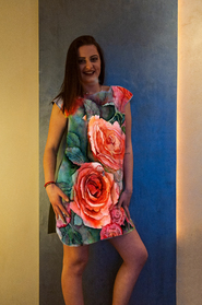 Dress with Print Pink Roses promo