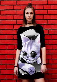 Dress With Print Cheshire Cat - Alisa