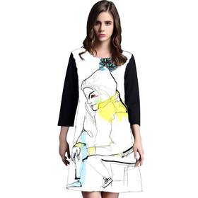 Dress with Print Rococo - long sleeve