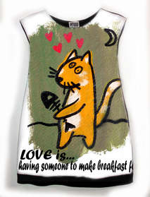Dress with Print for Children  LOVE IS HAVING SOMEONE MAKE BREAKFAST FOR