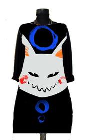 Dress with Print  Scary Cat - long sleeve