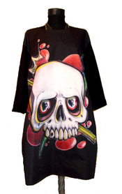 Dress with Print  Red and Skull- long sleeve