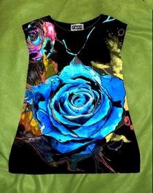 Dress with Print for Children Blue Rose