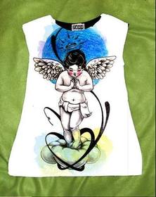 Dress with Print for Children Japanese Angel