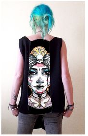 Vest Print Girl with Skull