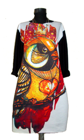 Dress with Print King Bird - long sleeve