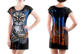 Dress with   Print  OWL- COTTON
