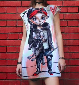 Dress with Print I love my cat  promo