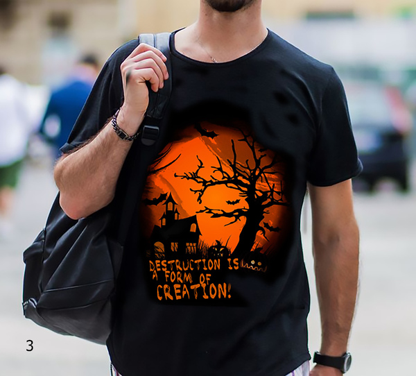 T-shirt   Scary Halloween Destruction is a form a creation