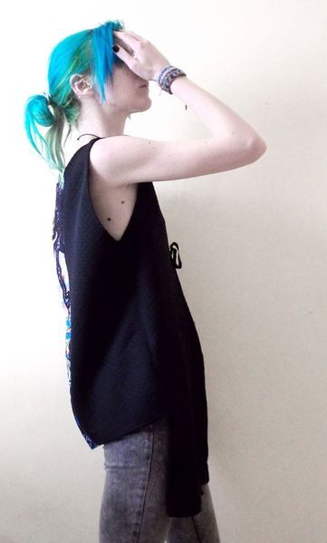 Black Blouse With Print