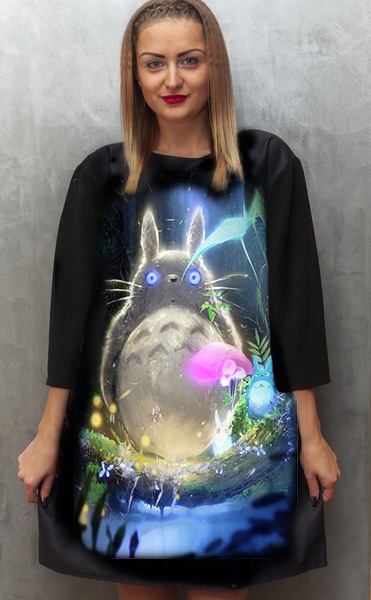 Dress with Print Manga Totoro 2 - long sleeve