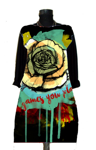 Night Rose Long Sleeves Dress