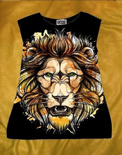 Dress with Print for Children Lion