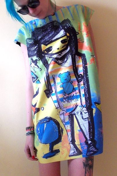 Dress with Print Cat