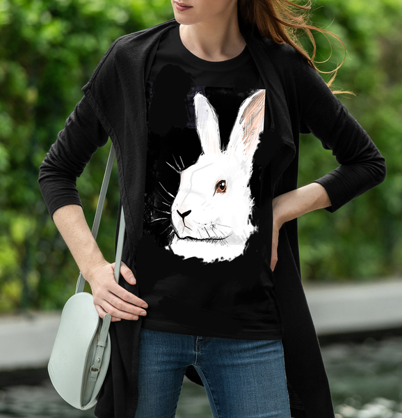 T-shirt WHITE RABBIT  Alice in wonderland 