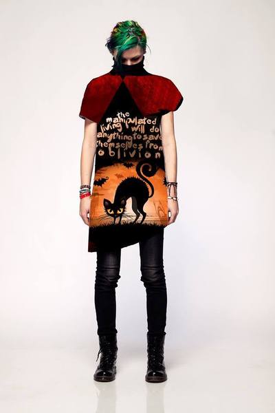 DRESS TUNIC Halloween Black Cat