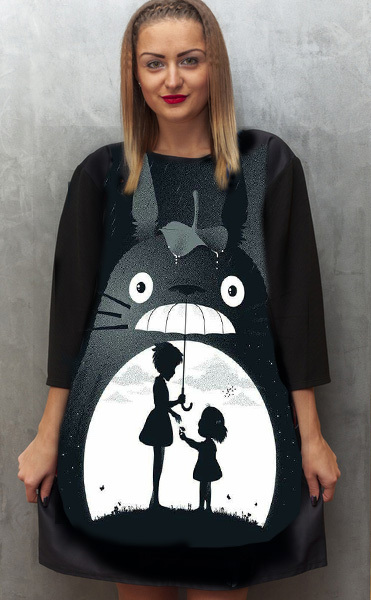 Dress with Print Manga Totoro 3  - long sleeve