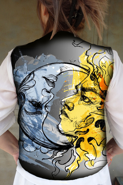 Vest with Print Sun and Moon