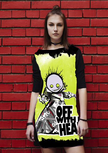 Рокля с Принт Queen of Spades- дълъг ръкав