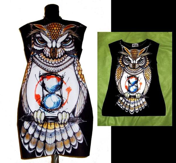 Set Dresses for Mom and Child with Print Owl