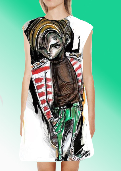 Dress with Print Boy Green Pants