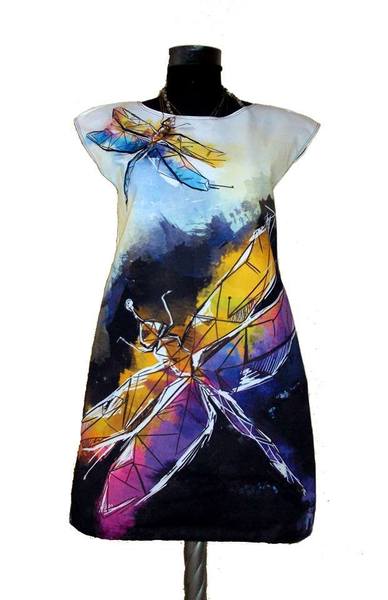Dress with Print Dragonfly variant
