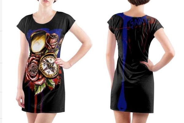 Dress with   Print Time - COTTON