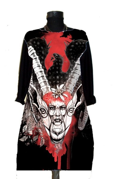 Pagan Horned God Long Sleeves Dress
