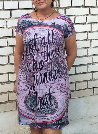 Dress with print  - Not All Who Wander Are Lost