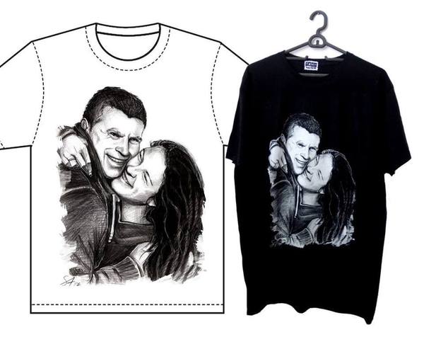 Тениска с принт и  Рисунка по Снимка 