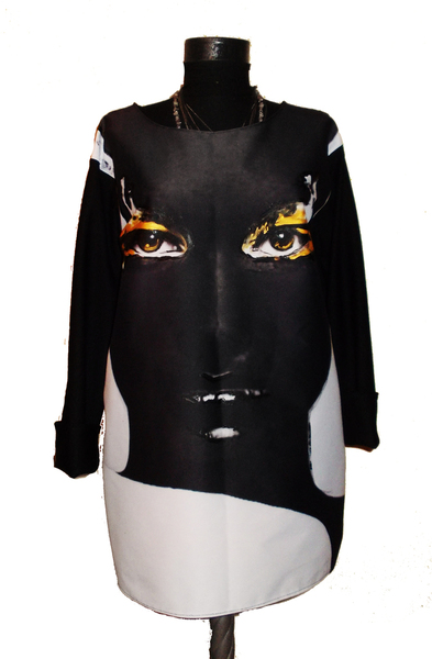 Dress with Print Golden Eyes