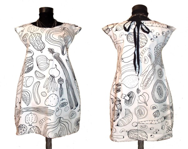 Dress with Print Vegetables