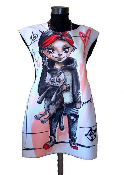 Dress with Print My Cat