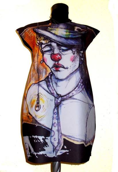 Dress with Print Sad Clown