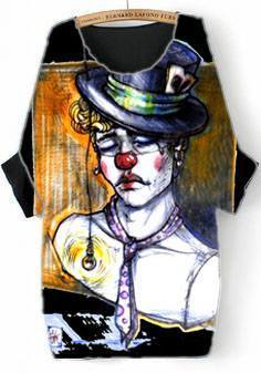 Blouse with Print Sad Clown