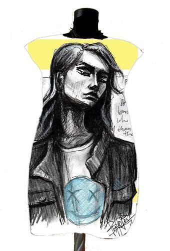 Dress with Print Girl with blue smile promo 10