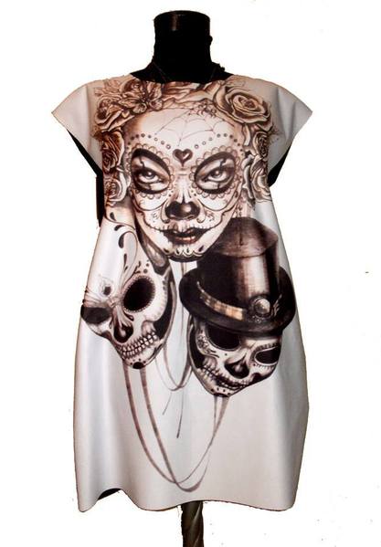 White Dress with Print Sugar Skulls  promo 