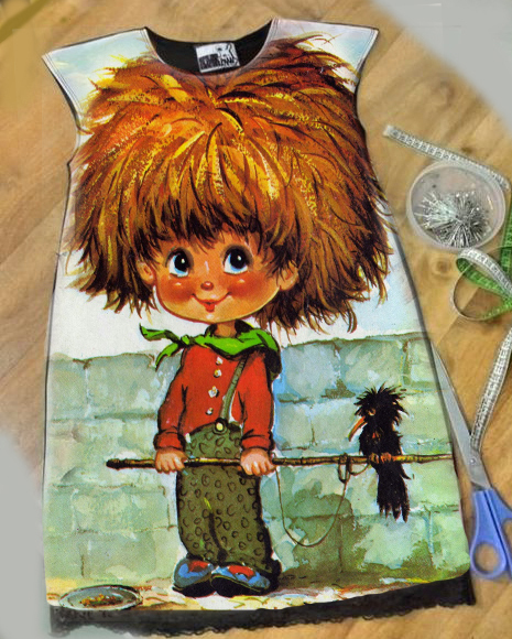 Детска рокля с принт Спомен От Париж 5